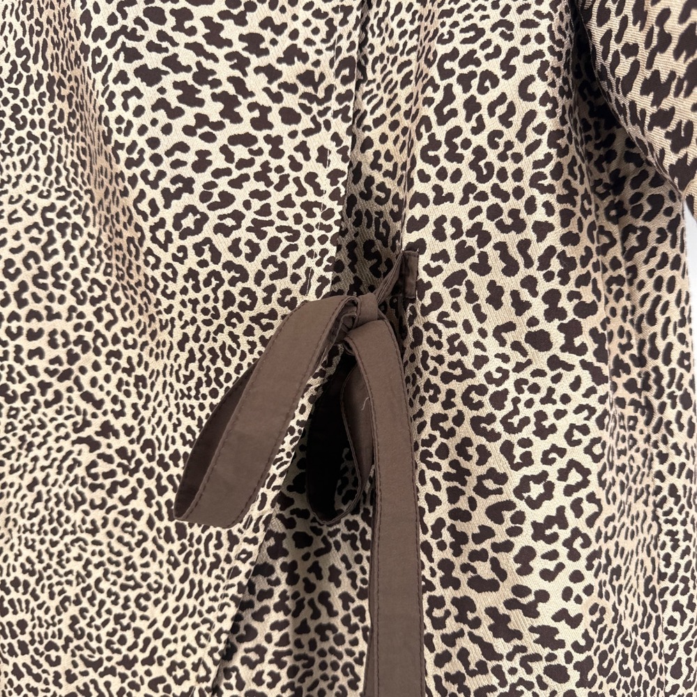 Ghospell Leopard Print Bow Detail Mini Dress M+ US8 Textured Animal Print DRG891 - Picture 6 of 12